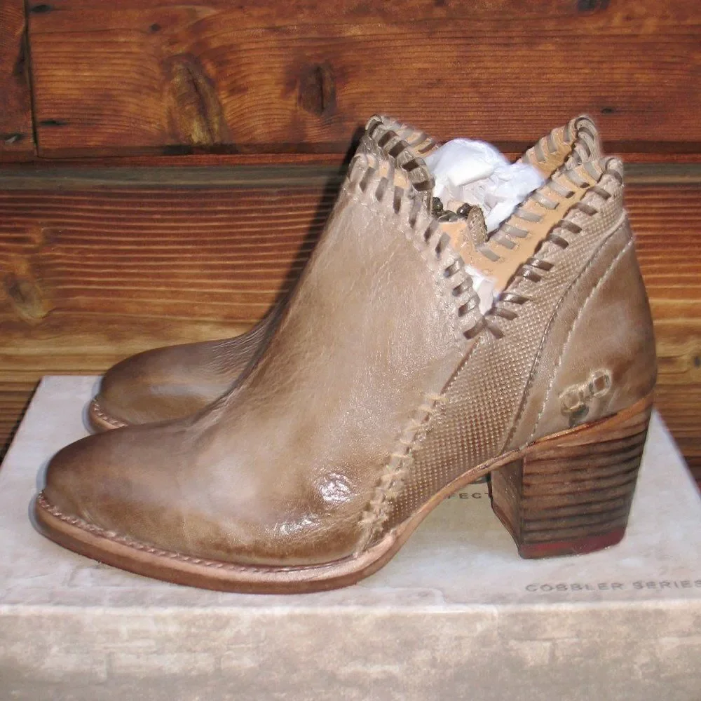 NWT Bed Stu Taupe Brown Ankle Booties Boots